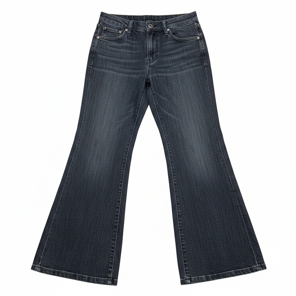 Mixit Womens Dark Wash‎ Wide Leg Trouser Jeans Size 10 Indigo Stretch Denim